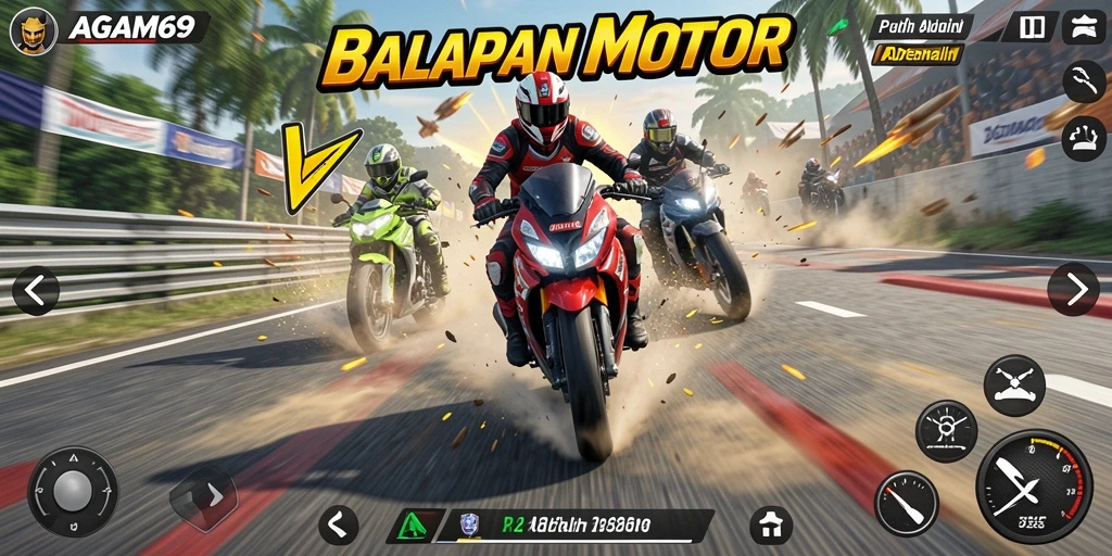 Gameplay seru balapan motor di AGAM69.