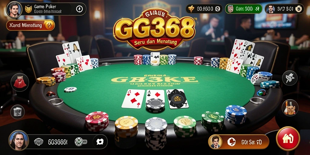 Gameplay poker GG368 yang seru dan interaktif terlihat dalam screenshot ini.