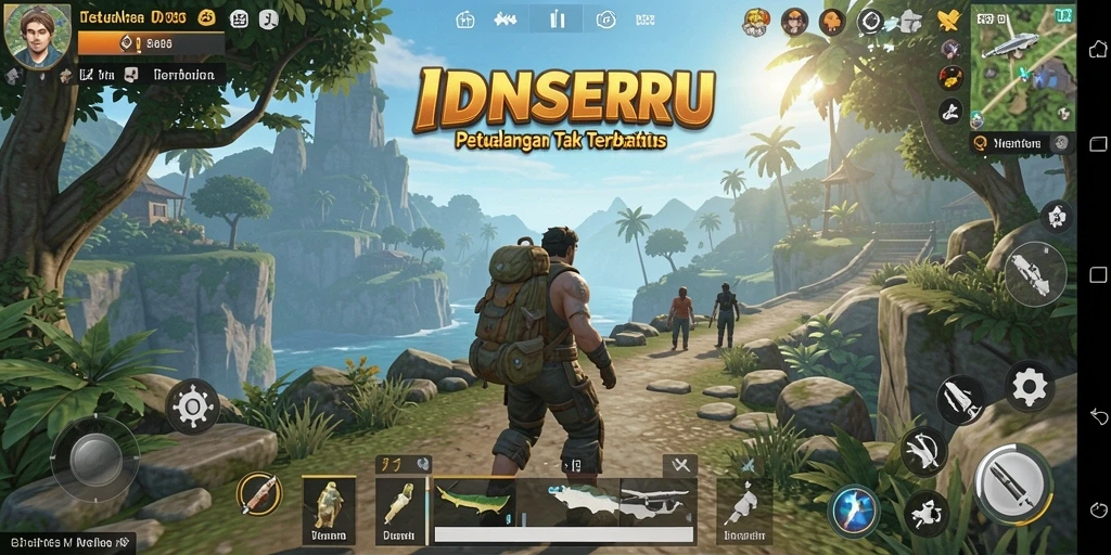 Tangkapan layar gameplay <strong>IDNSERU</strong> menampilkan petualangan seru di dunia terbuka.