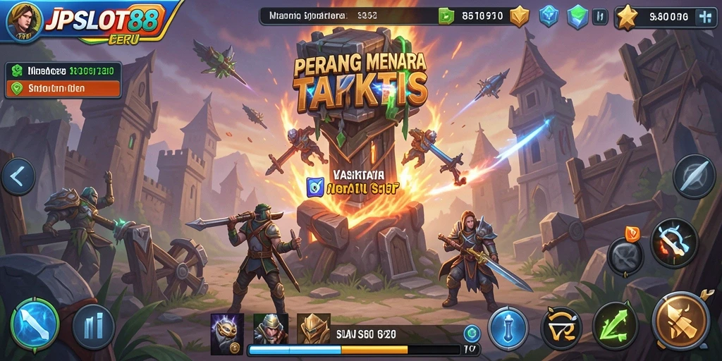 Screenshot JPSLOT88 menampilkan aksi seru dalam game Tower Defense.