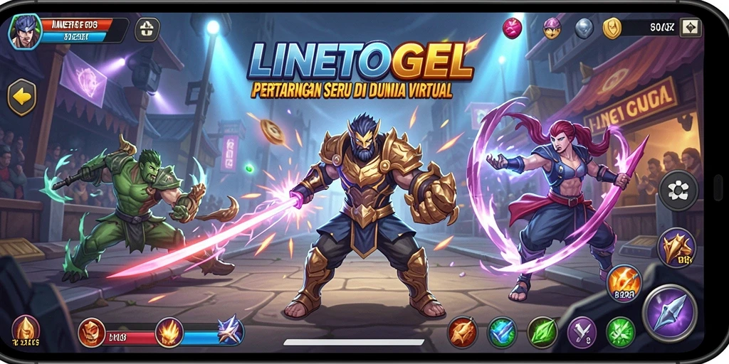 Tampilan gameplay seru di LINETOGEL saat pertarungan berlangsung.