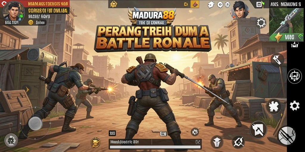 Gameplay intens dalam pertempuran Battle Royale.