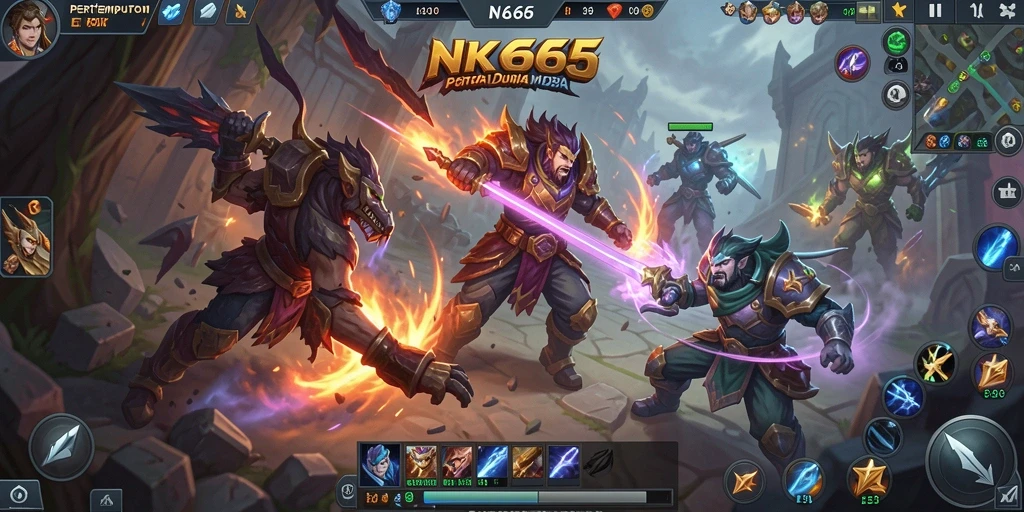 Gameplay seru dalam pertempuran tim di NK666.