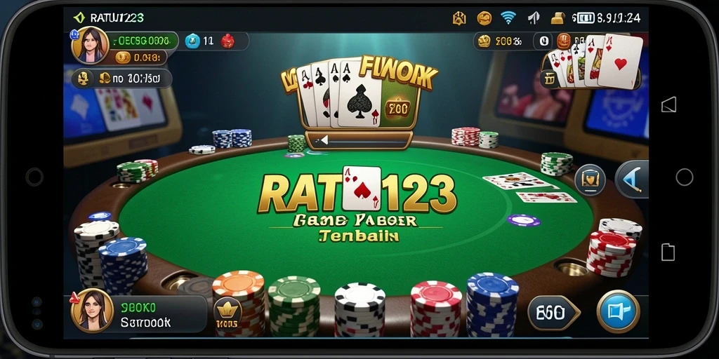 Screenshot gameplay Poker RATU123 menampilkan aksi seru permainan.
