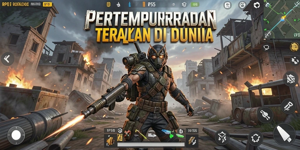 Gameplay RP55 yang penuh aksi di medan pertempuran.
