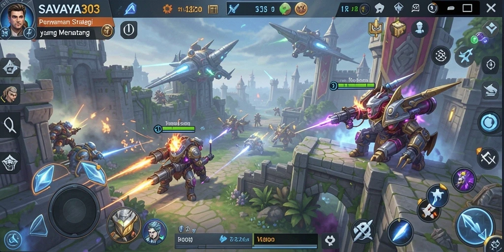 Tangkapan layar gameplay SAVAYA303 menampilkan serunya pertempuran strategi.