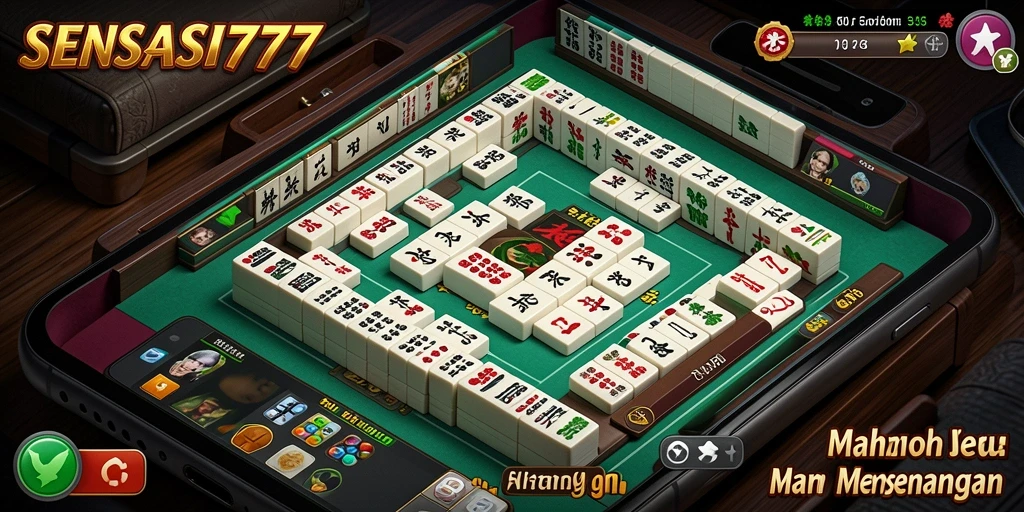 Screenshot gameplay Mahjong SENSASI777 yang menarik dan seru.