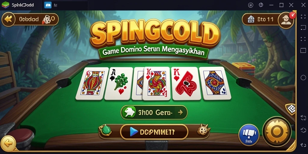 Screenshot utama SPINGOLD menampilkan gameplay Domino yang seru.