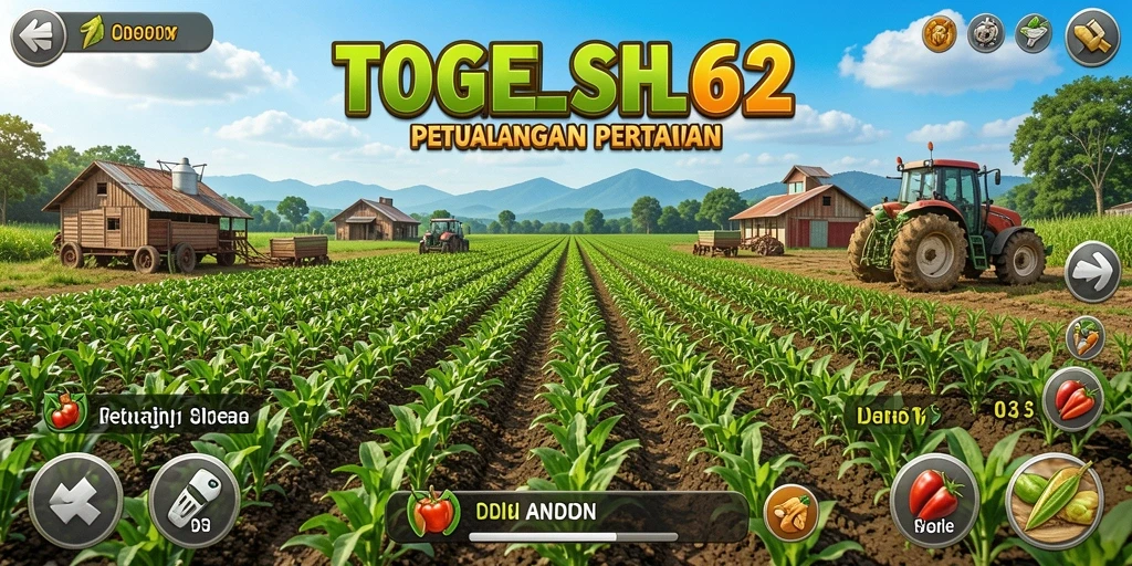 Tampilan screenshot dari gameplay TOGEL62 yang menunjukkan aktivitas bercocok tanam.
