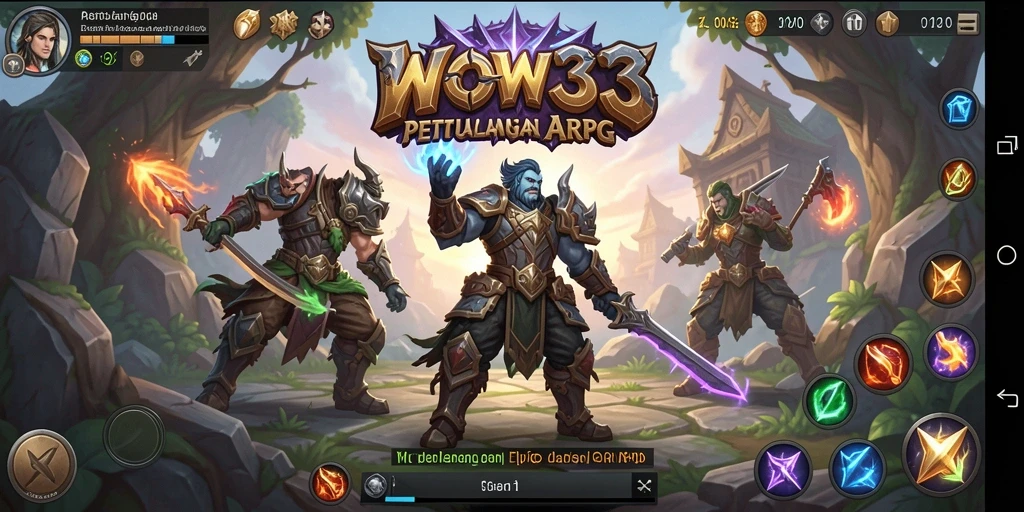 Tampilan gameplay WOW33 yang epik dengan aksi pertarungan yang menegangkan.